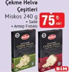 MİSKOS ÇEKME HELVA ÇEŞİTLERİ 240 G fiyat ve kampanya bilgisi